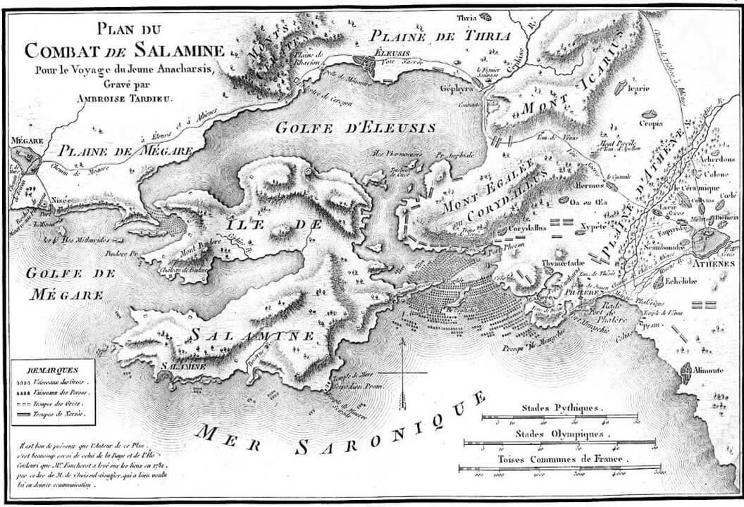 Carte de l ile de salamine