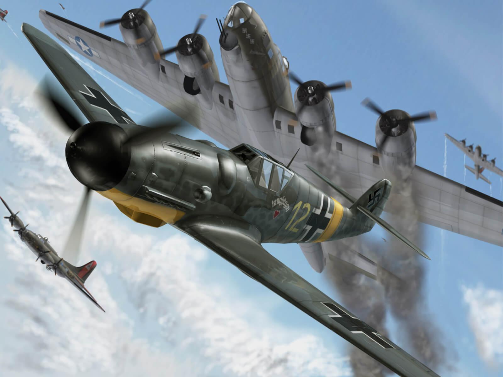 Combat bf 109 b 17