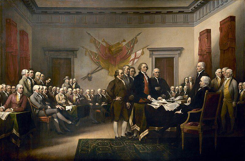 Declaration of independence par john trumbull 1819