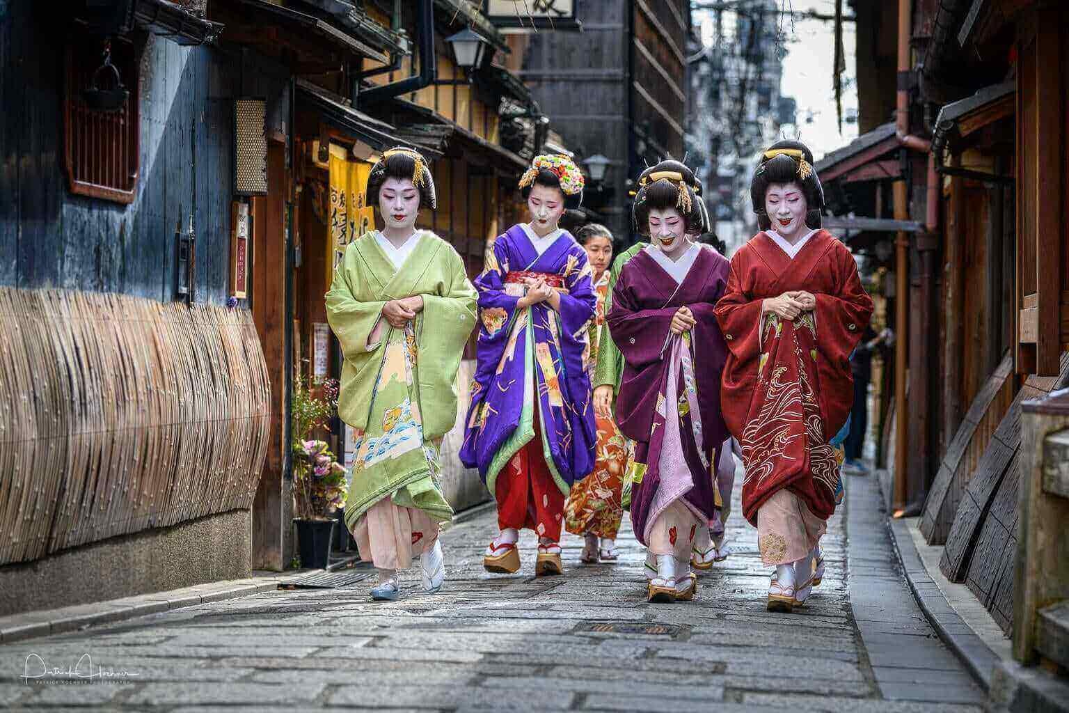 Geishas et maikos a gion kyoto