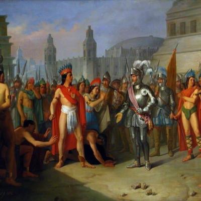 Hernan cortes et Cuauhtémoc
