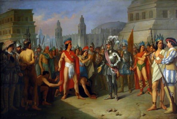 Hernan cortes et Cuauhtémoc