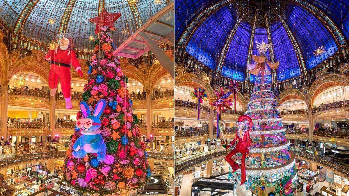 Sapins de noel dans les galeries lafayette paris